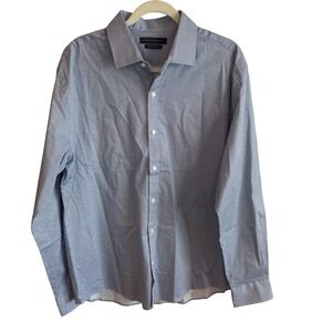 Tommy Hilfiger Mens Slim Fit Stretch Dress Shirt Blue Geometric 17 34-35 XL NEW